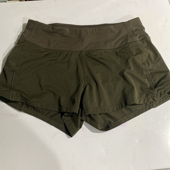Lululemon Olive Green Women's Athletic Shorts - Picture 2 of 6